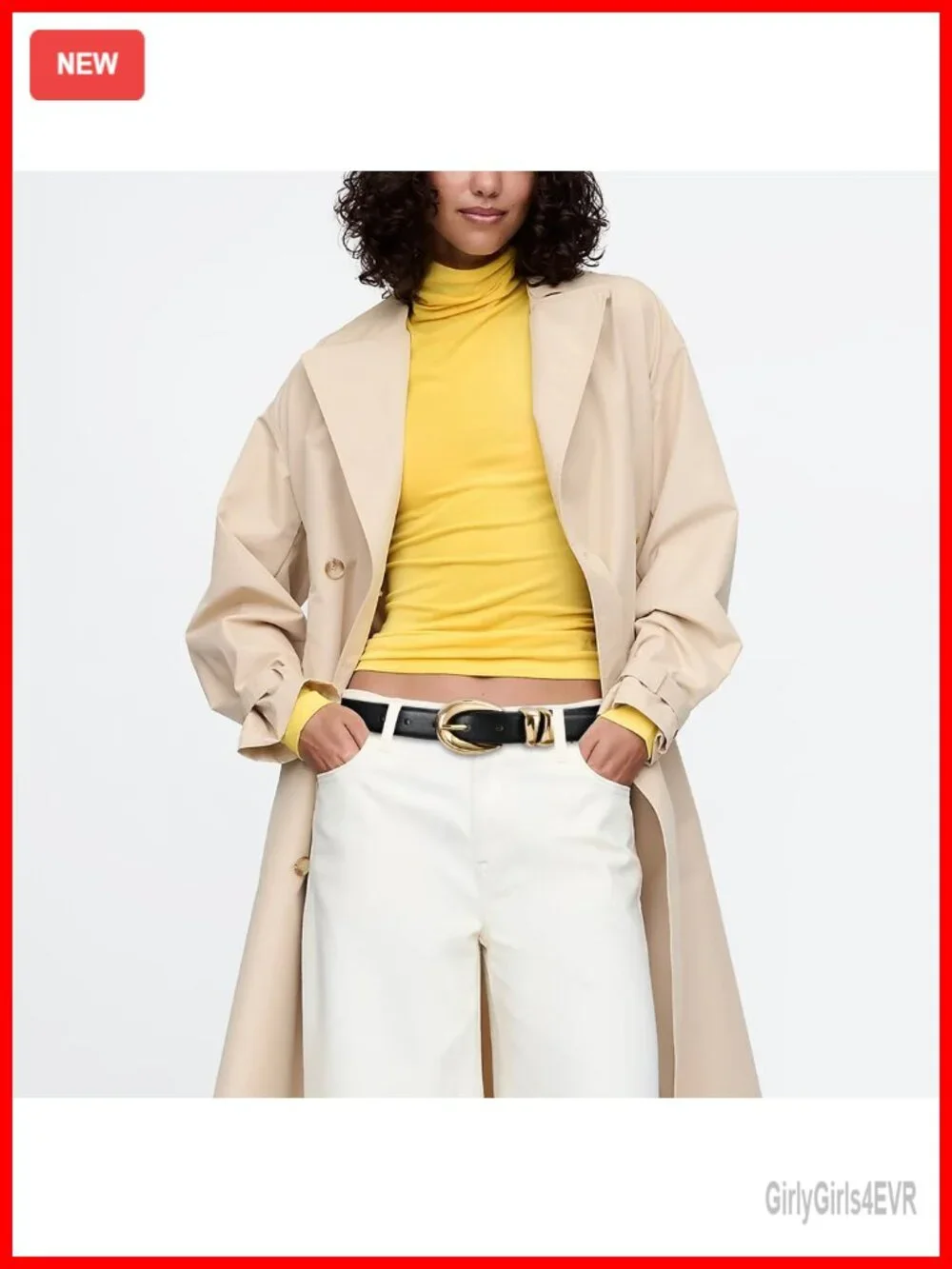 Faux Leather Belt for Women with Gold Buckle – 7 Holes Adjustable Office Casual